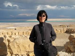 Photo of Dr. Mian Chin at the Dead Sea. Image courtesy of M. Chin