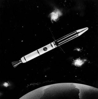 Vintage JPL graphic celebrating Explorer 1 satellite 