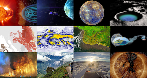 Twelve thumbnail images of science resutls