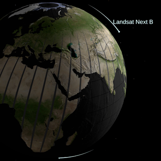 Artist concept of Landsat Next satellite coverage of Earth