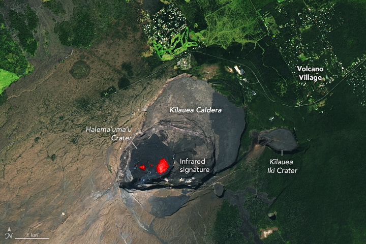 Landsat 8 satellite image of Kilauea on January 11, 2023