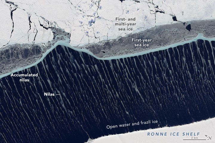 Annotated Landsat 8 satellite image of Weddell Sea