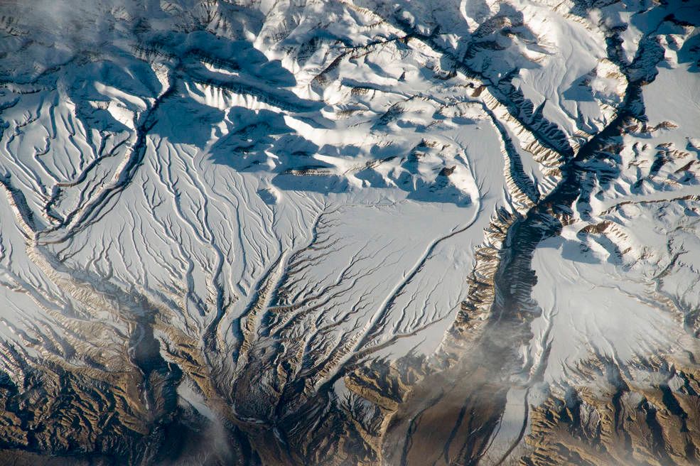 Photo of snowcover taken by astronaut on ISS