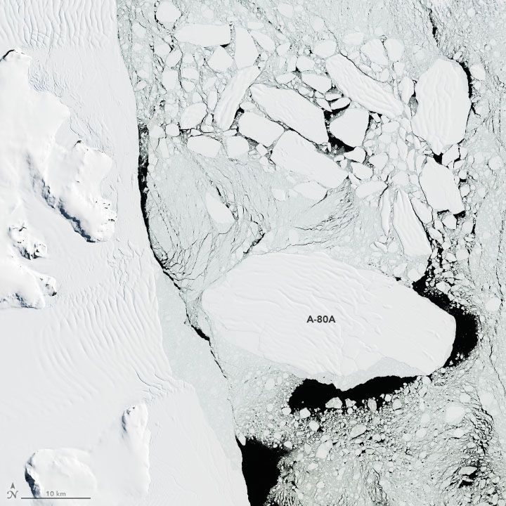 Landsat 9 satellite image of sea ice in the Weddell Sea
