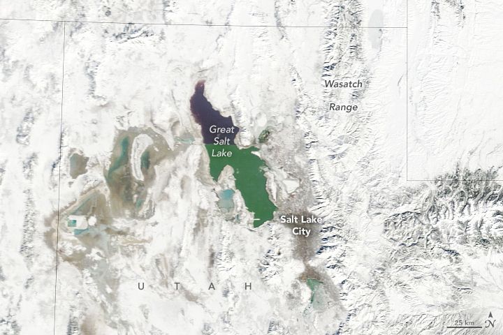 Aqua satellite image of Great Salt Lake