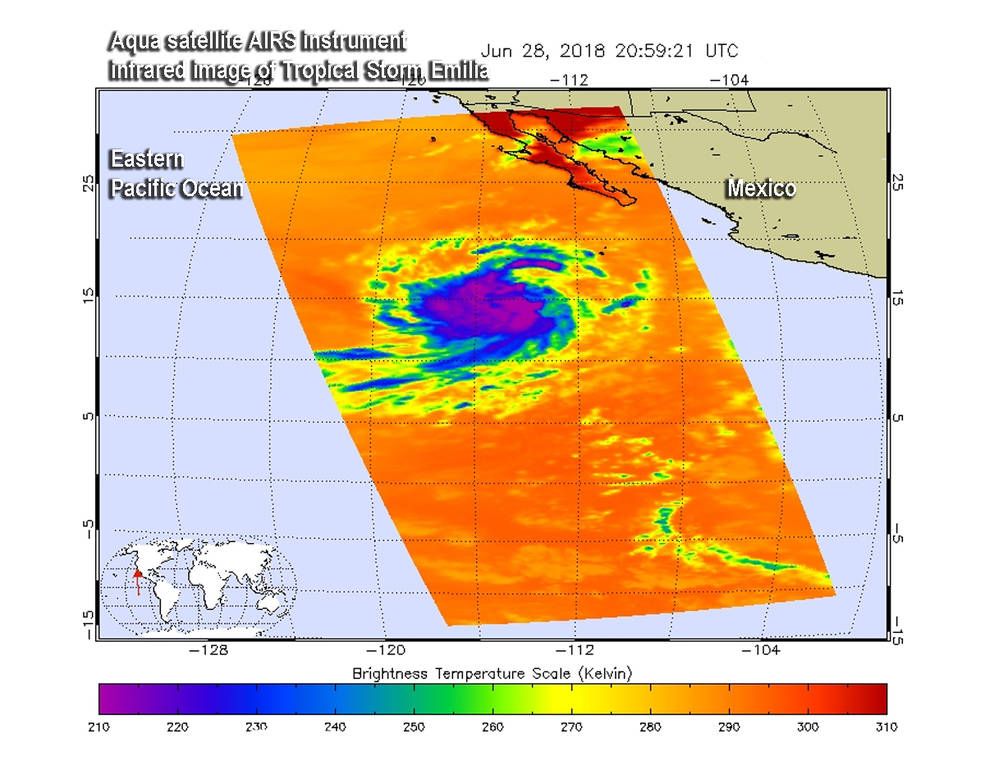 AIRS instrument aboard NASA's Aqua satellite showed powerful storms