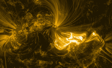 Still image from video of a solar flare