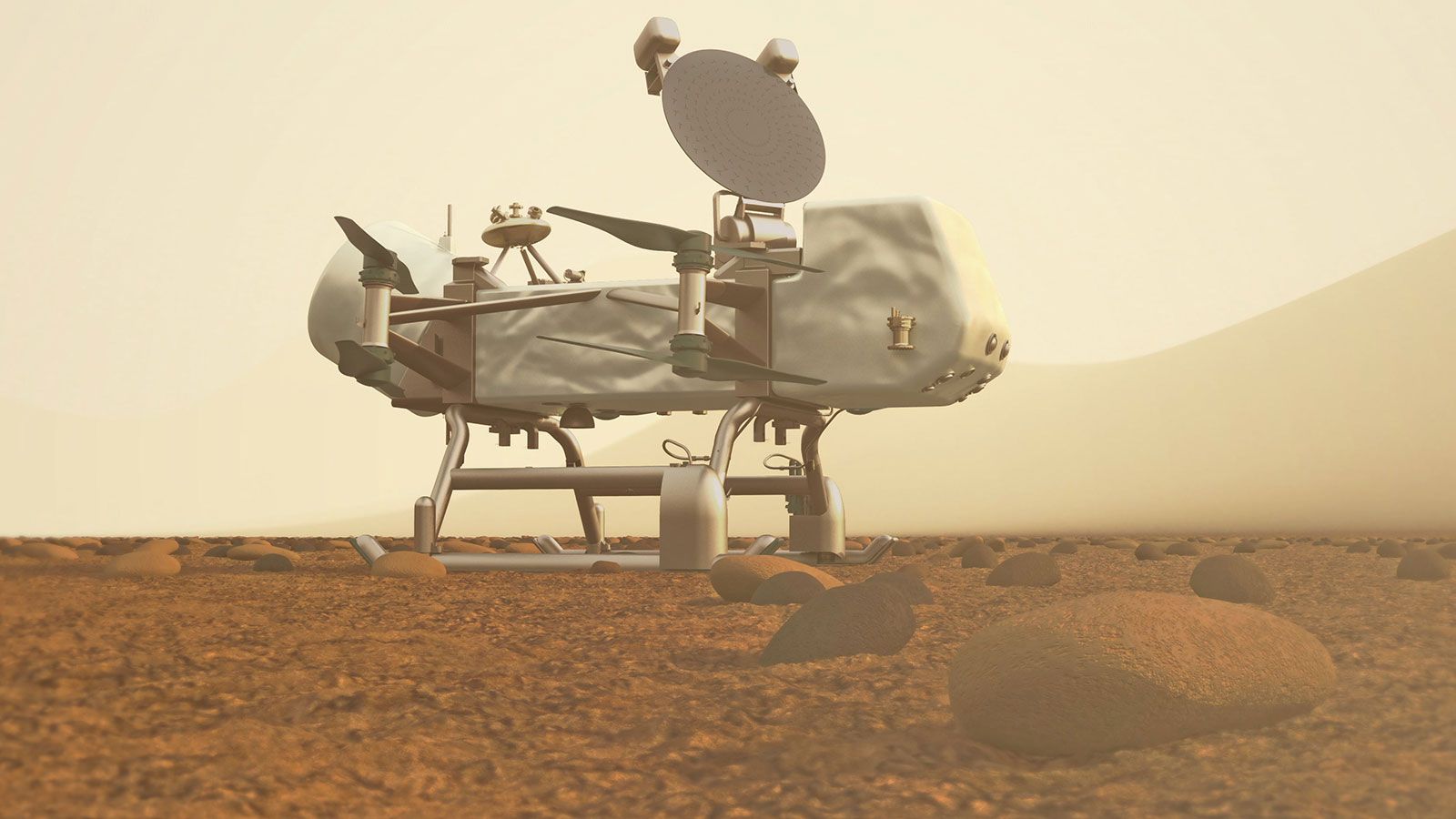 Artist's concept of Dragonfly on Titan