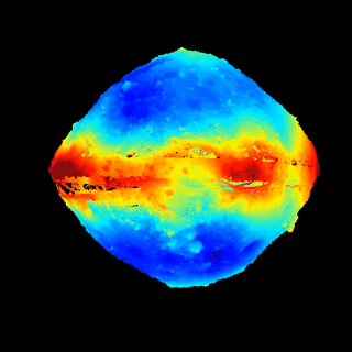 animation of rotation of Bennu in false color